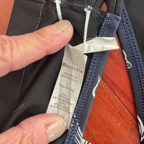 Athleta Fiore Strappy Navy Blue Gray Bikini Bottom - Picture 9 of 10